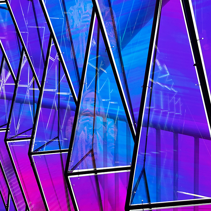 Blue and purple immersive tunnel 